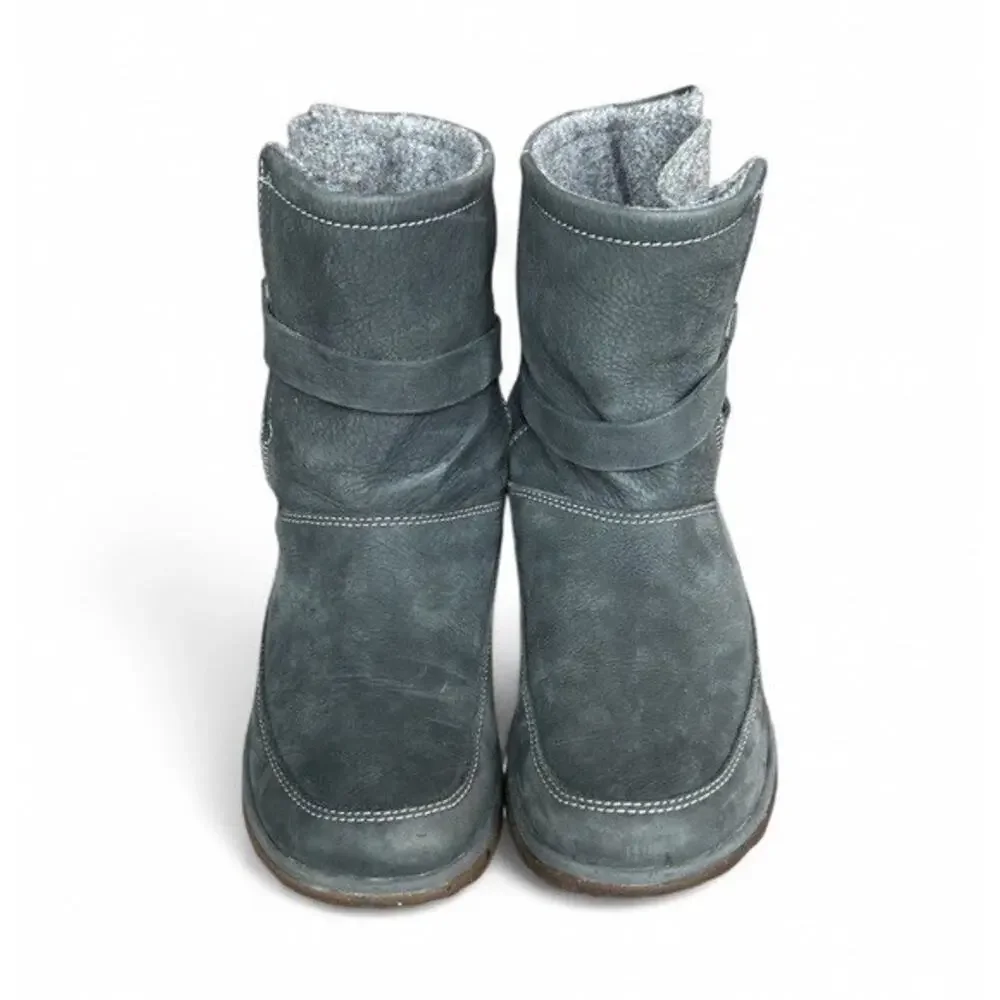 Chaco Hopi Waterproof Leather & Wool Boots Castlerock Gray Buckle Women’s US 8